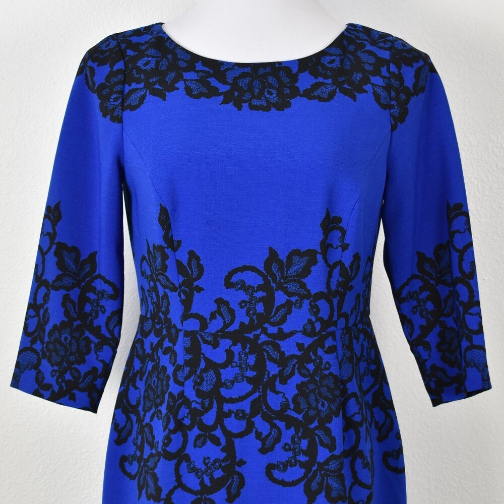Adrianna Papell Scroll Lace Sheath Dress - 8P - Picture 2 of 8